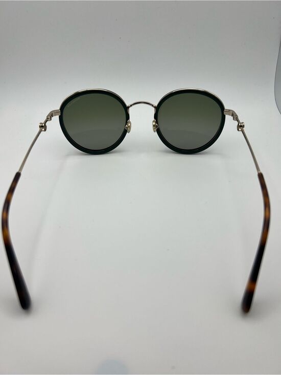 Moncler ML0195 Sunglasses 56R Havana Dark Green Pale Gold Temples Polarized main image 10